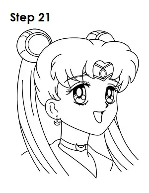  Draw Sailor Moon Step 21