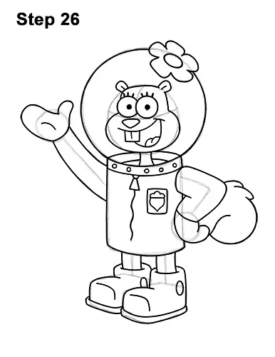 How to Draw Sandy Cheeks SpongeBob SquarePants 26