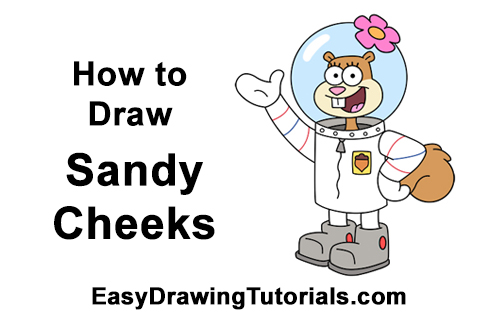 how to draw sandy step by step