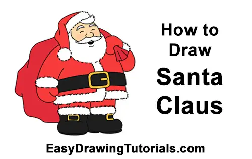 How Draw Santa Claus Carrying Gift Stock Vector (Royalty Free) 2234284625 |  Shutterstock