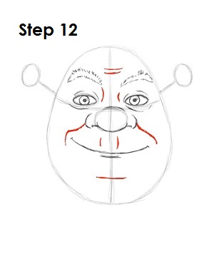How to Draw Shrek Step 12