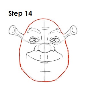 How to Draw Shrek Step 14