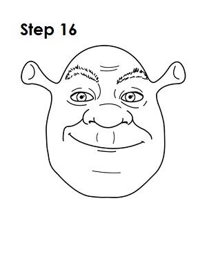 How to Draw Shrek Step 16