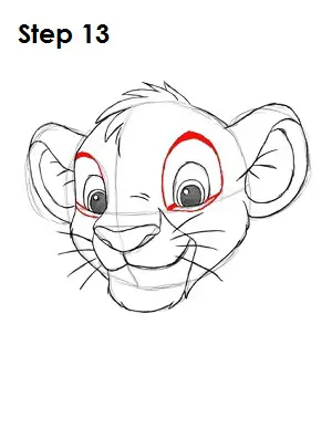 Draw Simba Step 13