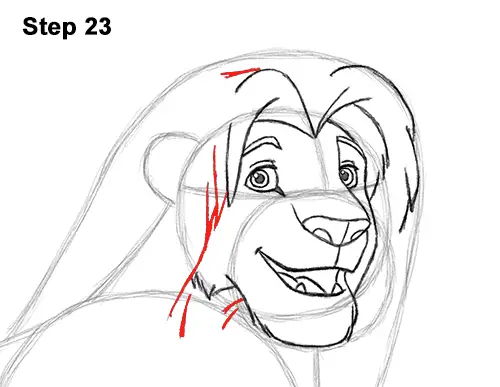 Draw Adult Grown Up Simba Lion King Disney 23