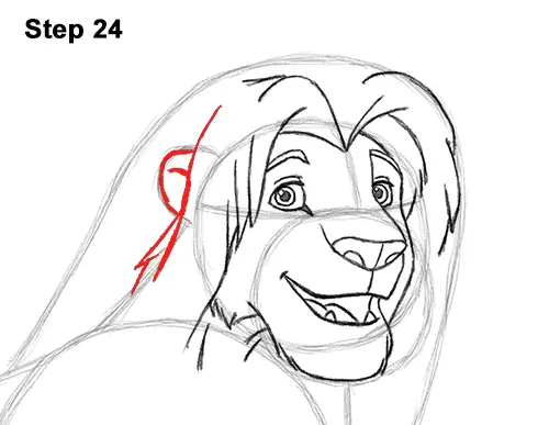 Draw Adult Grown Up Simba Lion King Disney 24