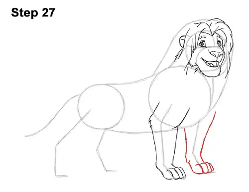 Draw Adult Grown Up Simba Lion King Disney 27