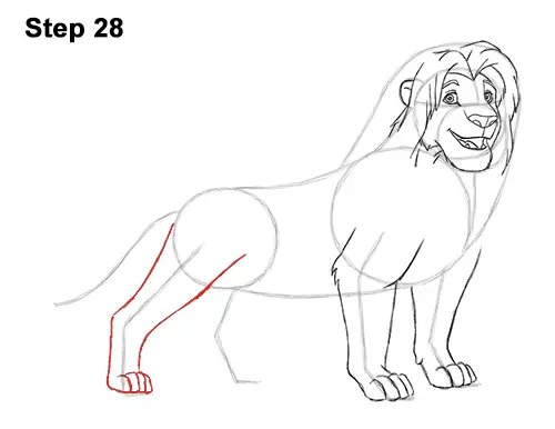 Draw Adult Grown Up Simba Lion King Disney 28