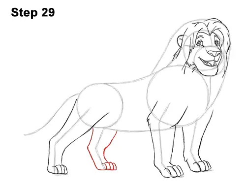 Draw Adult Grown Up Simba Lion King Disney 29