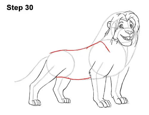 Draw Adult Grown Up Simba Lion King Disney 30