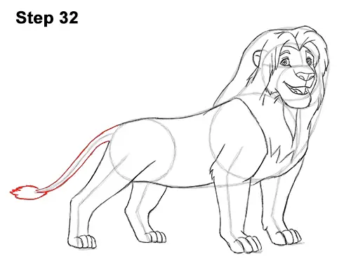 Draw Adult Grown Up Simba Lion King Disney 32