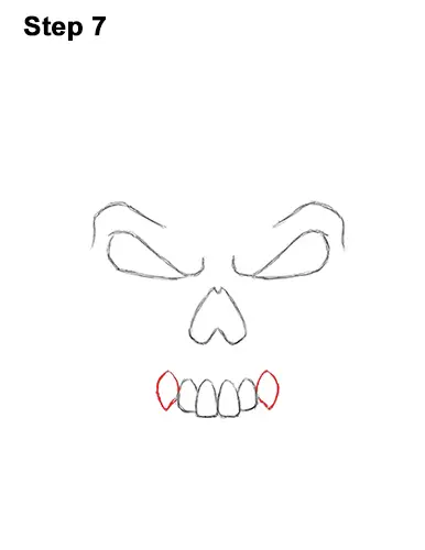 How to Draw Scary Creepy Angry Evil Skull Skeleton Halloween 7