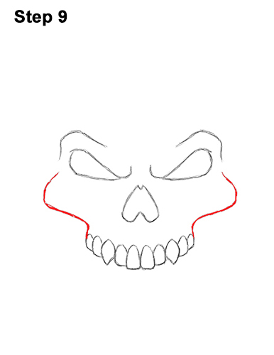 How to Draw Scary Creepy Angry Evil Skull Skeleton Halloween 9