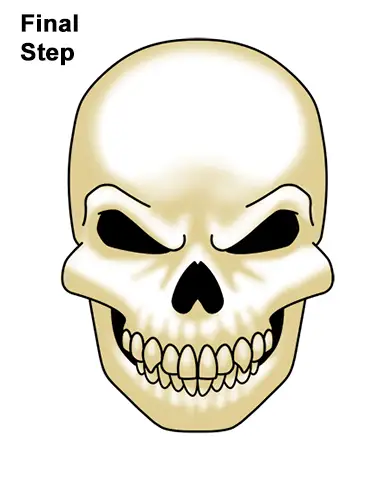 How to Draw Scary Creepy Angry Evil Skull Skeleton Halloween