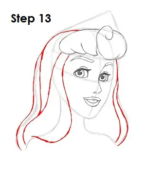 Draw Sleeping Beauty Step 13