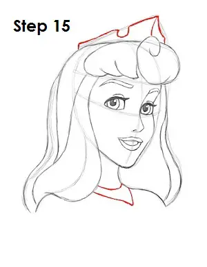 Draw Sleeping Beauty Step 15