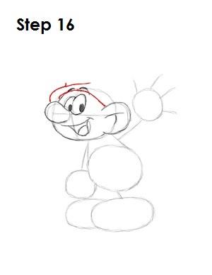 How to Draw a Smurf Step 16