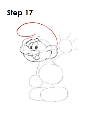 How to Draw a Smurf Step 17