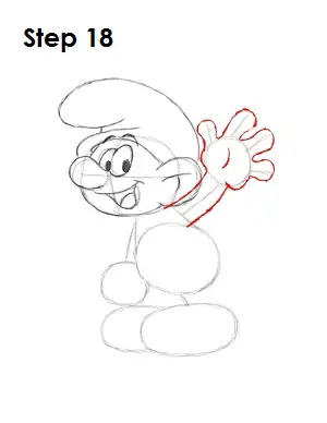 How to Draw a Smurf Step 18