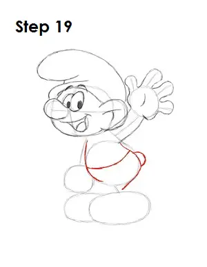 How to Draw a Smurf Step 19