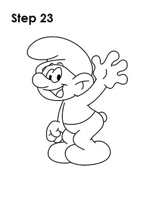 How to Draw a Smurf Step 23