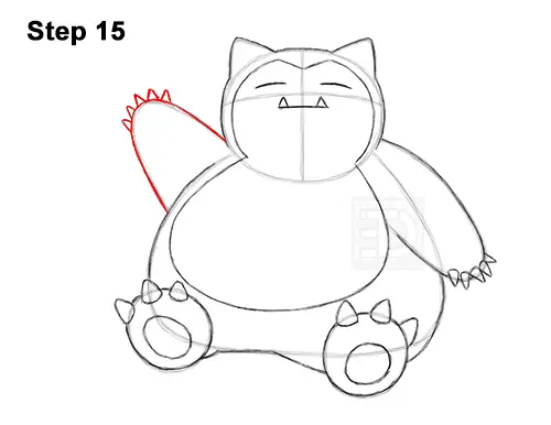How to Draw Snorlax Sitting Pokemon 15