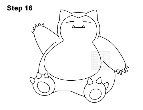 Draw Snorlax Pokemon 16. 