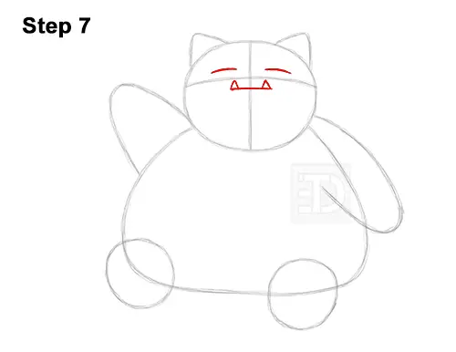 How to Draw Snorlax Sitting Pokemon 7