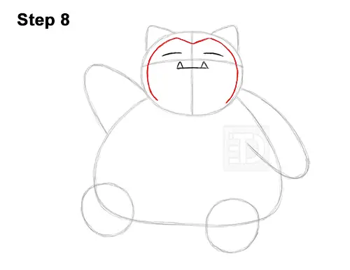 How to Draw Snorlax Sitting Pokemon 8
