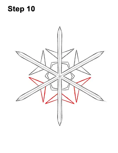 How to Draw Cartoon Winter Snowflake 10