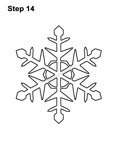 How to Draw Cartoon Winter Snowflake 1