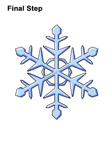 How to Draw Cartoon Winter Snowflake