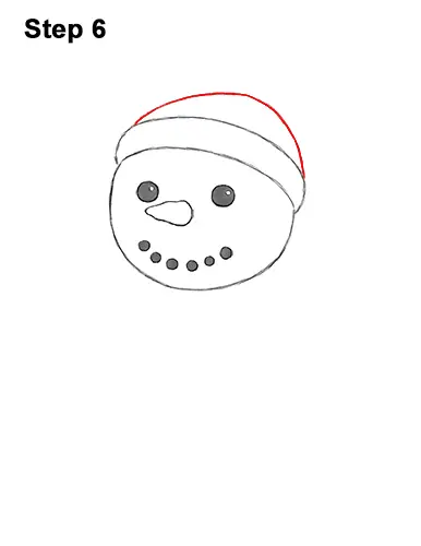 How to Draw Cute Cartoon Snowman Hat Scarf 6