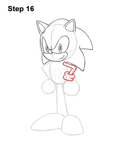 How to Draw Sonic the Hedgehog Full Body 16