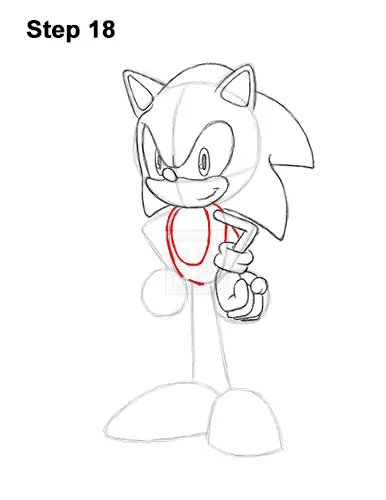 How to Draw Sonic the Hedgehog Full Body 18