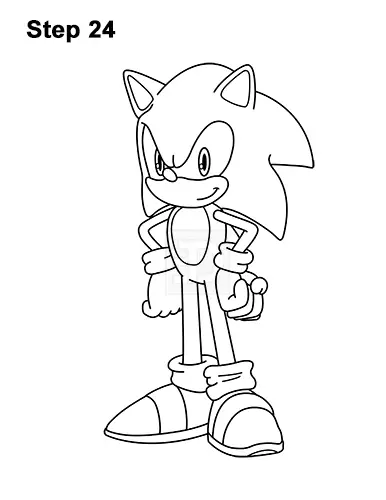 How to Draw Sonic the Hedgehog Full Body 24