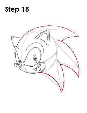 How to Draw Sonic X Step 15