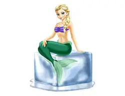Elsa dressed as Ariel the Little Mermaid Halloween