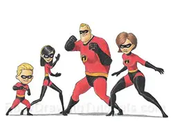 Special Drawing The Incredibles Family