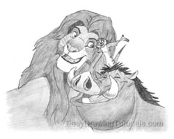 Special Drawing Lion King Simba Timon Pumbaa