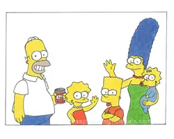 The Simpsons Family Special Drawing Homer Marge Bart Lisa Maggie