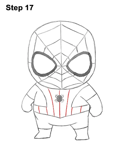 Draw Mini Chibi Little Spider-Man 17