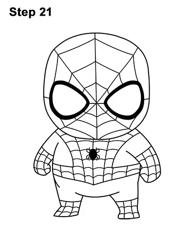 how to draw chibi spiderman