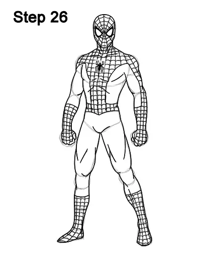 Draw Spider-Man Body 26