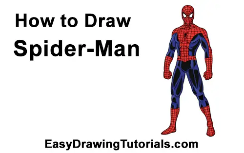 How to draw Spiderman - Easy step-by-step drawing lessons for kids - YouTube