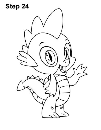 How to Draw Spike Dragon My Little Pony 24