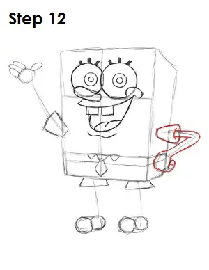 Draw SpongeBob SquarePants Step 12