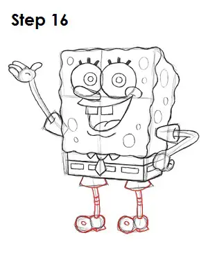 Pencil Spongebob Drawing With Color