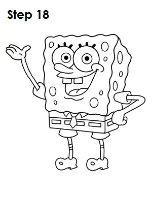 Draw SpongeBob SquarePants Step 18