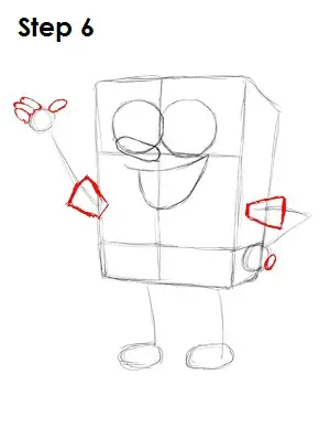 Draw SpongeBob SquarePants Step 6